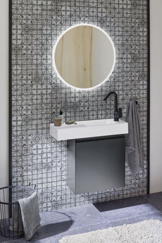 Mosaico vintage retrò dipinto a mano Mosaico di vetro grigio traslucido Cristallo GERMANIA MOS68-Retro-G_m