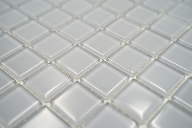 Piastrella di mosaico dipinta a mano Grigio traslucido Mosaico di vetro Cristallo grigio chiaro BAGNO WC Cucina PARETE MOS60-0204_m