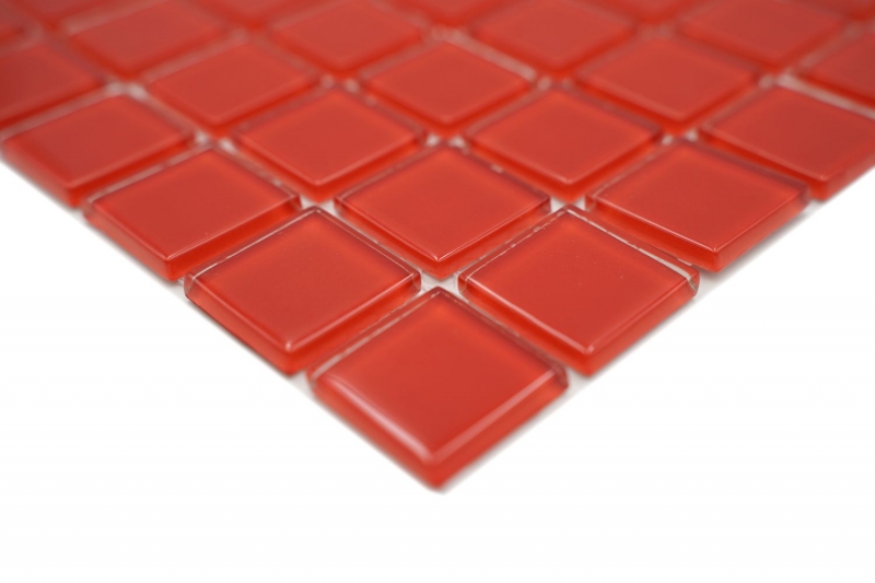Piastrella di mosaico dipinta a mano Backsplash di piastrelle Rosso traslucido Mosaico di vetro Rosso cristallo BATH WC Cucina WALL MOS60-0904_m