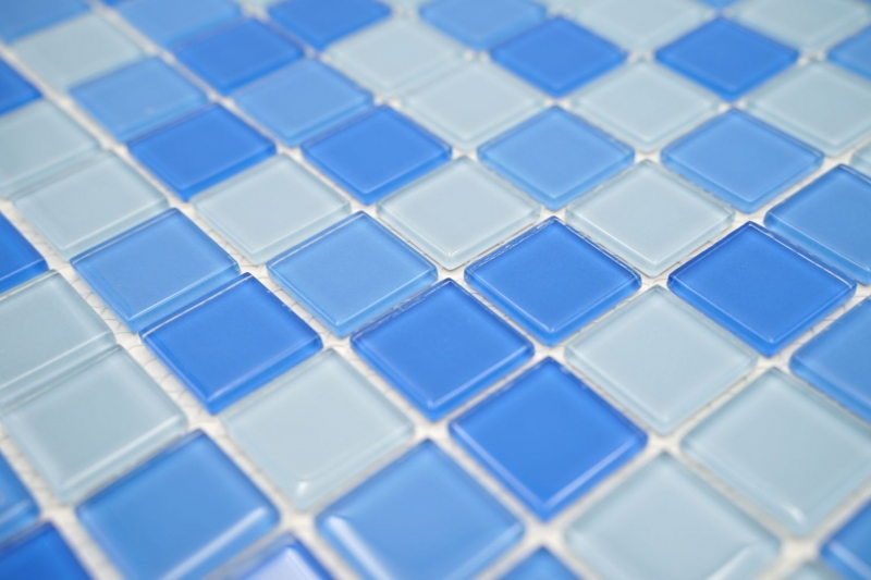 Piastrella di mosaico dipinta a mano Azzurro traslucido Mosaico di vetro Azzurro cristallo BAGNO WC Cucina MOS62-0404_m