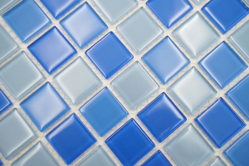 Piastrella di mosaico dipinta a mano Azzurro traslucido Mosaico di vetro Azzurro cristallo BAGNO WC Cucina MOS62-0404_m