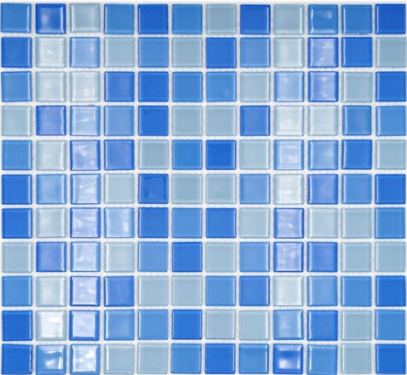 Piastrella di mosaico dipinta a mano Azzurro traslucido Mosaico di vetro Azzurro cristallo BAGNO WC Cucina MOS62-0404_m