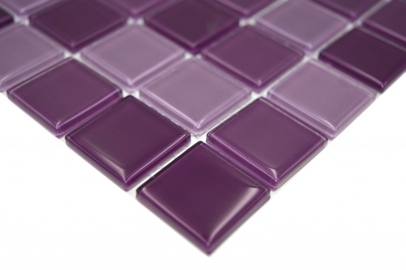 Piastrella di mosaico dipinta a mano Mosaico di vetro viola traslucido Cristallo viola BAGNO WC Cucina PARETE MOS62-1104_m