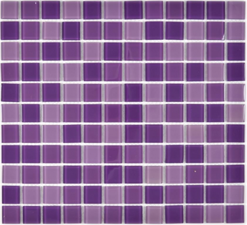 Piastrella di mosaico dipinta a mano Mosaico di vetro viola traslucido Cristallo viola BAGNO WC Cucina PARETE MOS62-1104_m