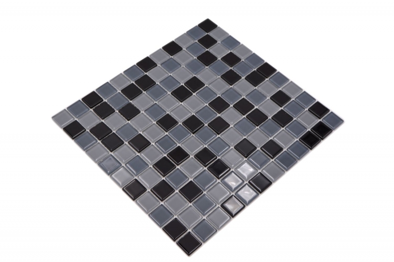 Piastrella di mosaico dipinta a mano Nero traslucido Mosaico di vetro Cristallo nero BAGNO WC Cucina PARETE MOS62-0208_m