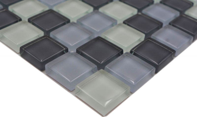 Piastrella di mosaico dipinta a mano Grigio traslucido Mosaico di vetro Grigio cristallo BAGNO WC Cucina PARETE MOS72-0204_m