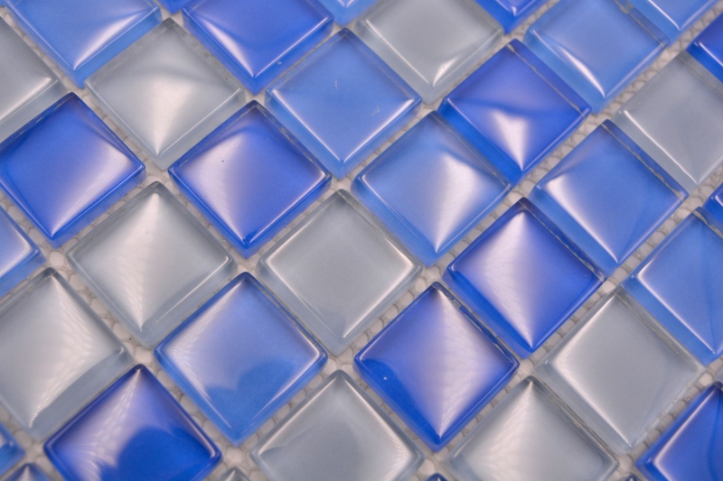 Piastrella di mosaico dipinta a mano Azzurro traslucido Mosaico di vetro Azzurro cristallo BAGNO WC Cucina MURO MOS72-0406_m