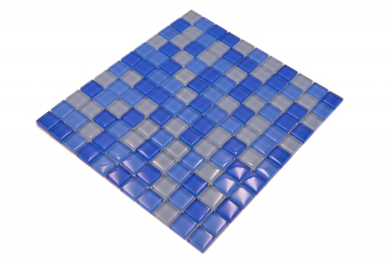 Piastrella di mosaico dipinta a mano Azzurro traslucido Mosaico di vetro Azzurro cristallo BAGNO WC Cucina MURO MOS72-0406_m