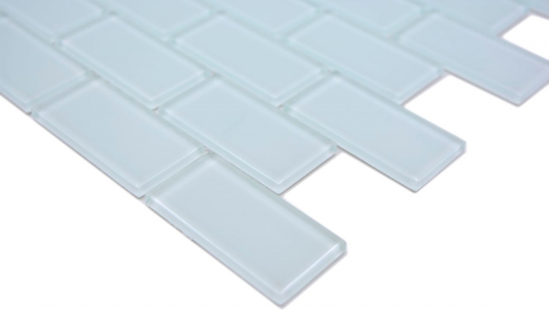 Mosaico dipinto a mano Mattone bianco traslucido Mosaico di vetro Cristallo bianco BAGNO WC Cucina Muro MOS66-0102_m