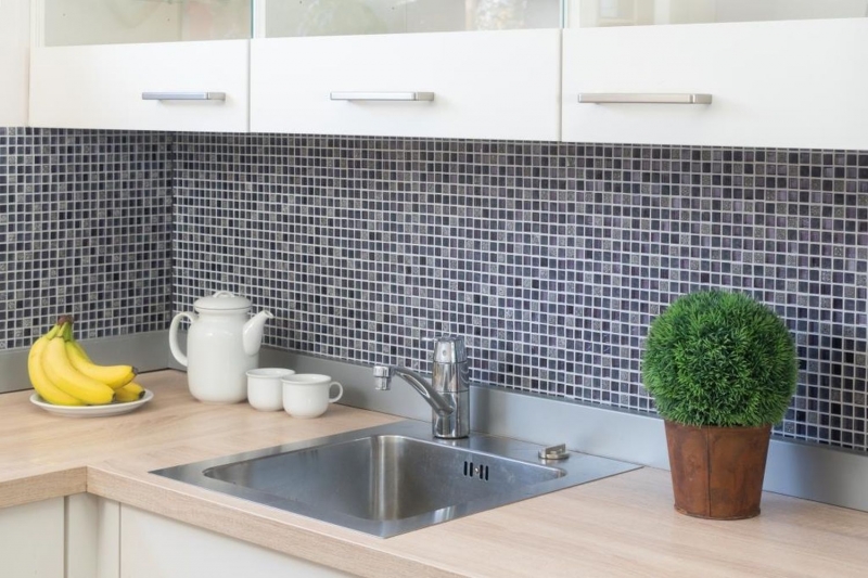 Piastrella di mosaico dipinta a mano mosaico di vetro viola traslucido Crystal Resin viola viola opaco BAGNO WC cucina MOS92-1107_m