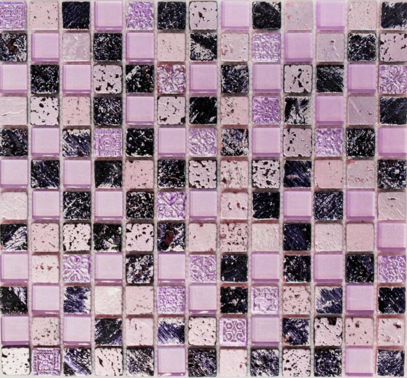Piastrella di mosaico dipinta a mano Backsplash di piastrelle Rosa traslucido Mosaico di vetro Cristallo di resina rosa BAGNO WC Cucina PARETE MOS82-1104_m