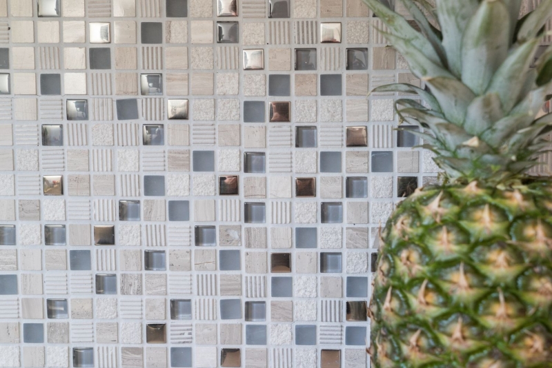 Piastrella di mosaico dipinta a mano Backsplash di piastrelle Traslucido grigio chiaro argento Mosaico di vetro Pietra di cristallo EP grigio chiaro argento MOS92-HQ10_m