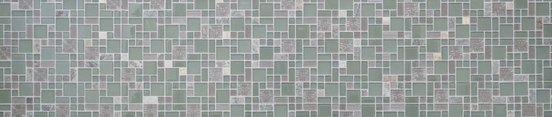 Piastrella di mosaico dipinta a mano Backsplash di piastrelle Grigio traslucido Combinazione di mosaico di vetro Pietra di cristallo chiara grigio opaco MOS88-MC669_m