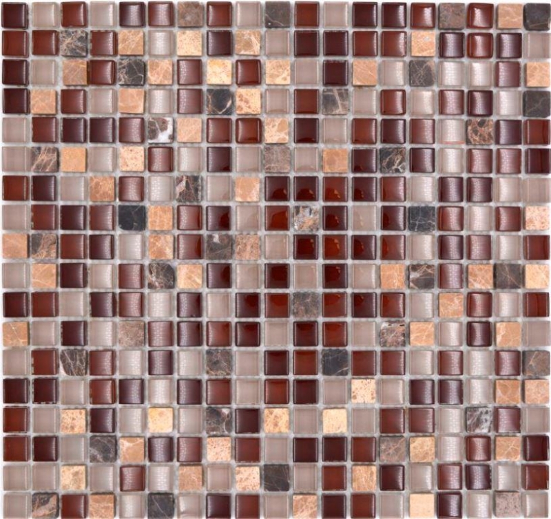 Piastrella di mosaico dipinta a mano Backsplash di piastrelle Marrone traslucido Mosaico di vetro Pietra di cristallo marrone BAGNO WC Cucina Muro MOS92-1304_m