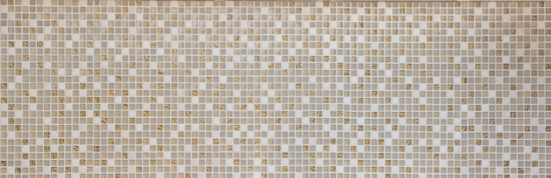 Piastrella di mosaico dipinta a mano Backsplash di piastrelle Traslucido oro bianco Mosaico di vetro Pietra di cristallo oro bianco opaco MOS92-1201_m
