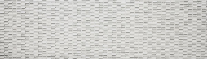 Piastrella di mosaico dipinta a mano Backsplash di piastrelle Barre bianche traslucide Mosaico di vetro Pietra di cristallo bianca bianca opaca MOS87-1401_m