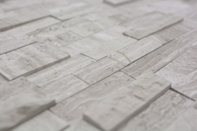 Campione a mano di mosaico Piastrella backsplash autoadesiva marmo pietra naturale grigio bianco crema pietra naturale legno bianco MOS200-0120_m