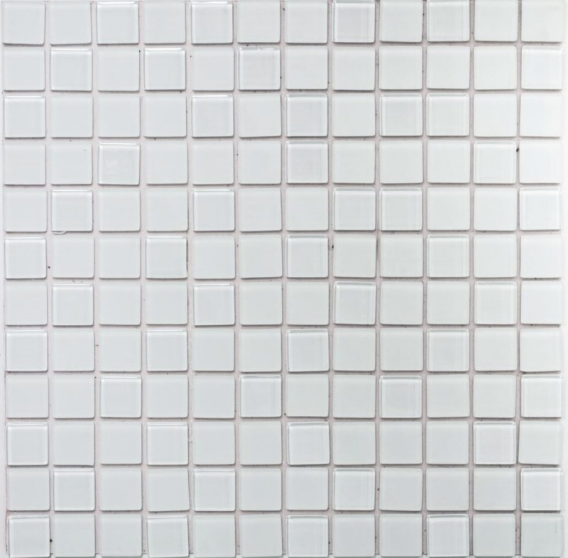 Piastrella di mosaico dipinta a mano Rivestimento autoadesivo bianco traslucido Mosaico di vetro bianco cristallo bianco opaco MOS200-4CM20_m