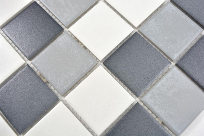 Campione a mano in ceramica mosaico backsplash bianco antico grigio antracite piastrelle da parete cucina bagno piastrelle MOS14-0123_m