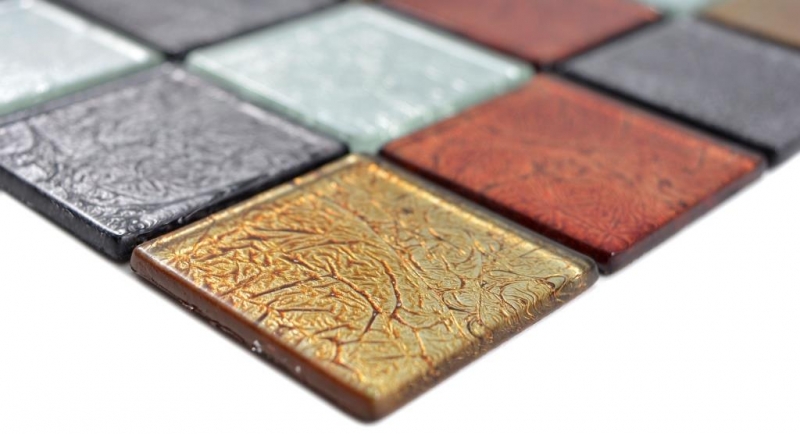 Mano modello trasparente cristallo vetro mosaico oro argento nero rosso struttura muro piastrelle backsplash cucina bagno MOS73-71739_m