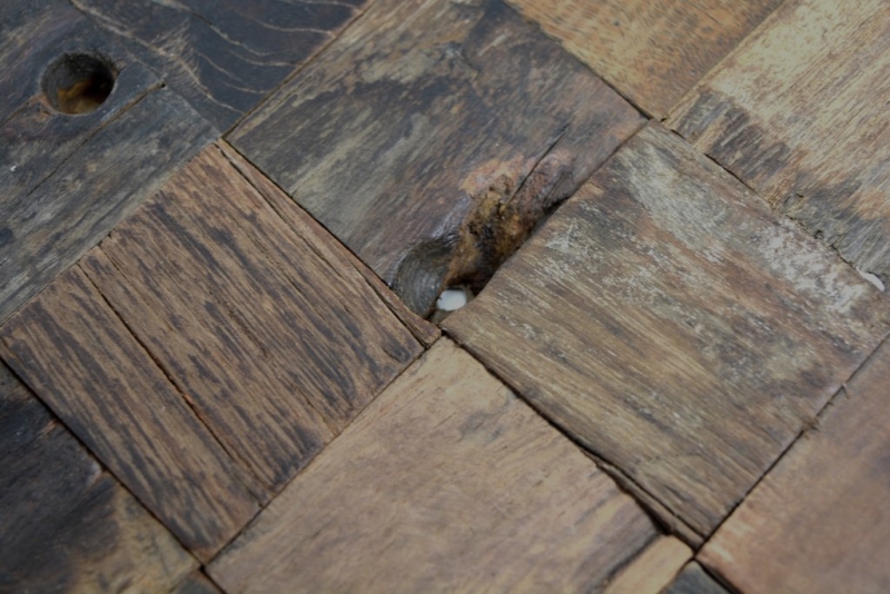 Campione a mano di legno mosaico stivale Old Wood legno FSC mosaico piastrelle parete backsplash cucina bagno MOS160-23_m