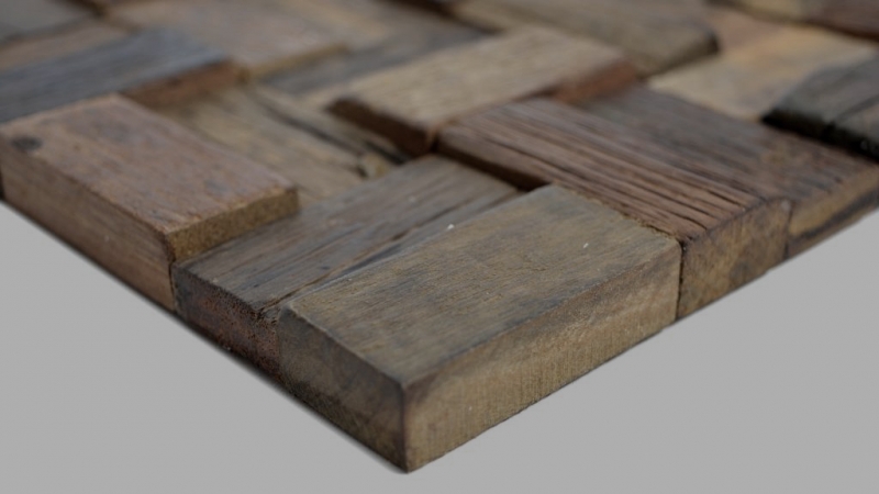 Campione a mano legno mosaico parquet stivale VECCHIO legno FSC mosaico piastrelle parete backsplash cucina bagno MOS160-25_m