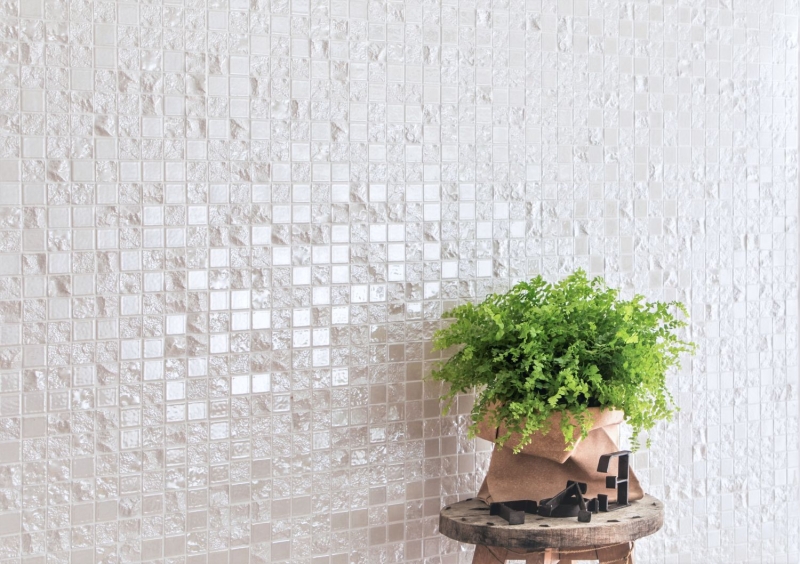 Mosaico ceramico dipinto a mano Baku bianco piastrelle di mosaico muro backsplash cucina bagno MOS14-0001_m