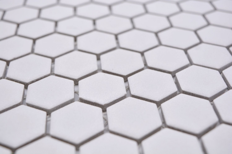 Mano modello mosaico ceramica esagono bianco R10B piatto doccia pavimento piastrelle mosaico piastrelle cucina bagno pavimento MOS11H-0101-R10_m