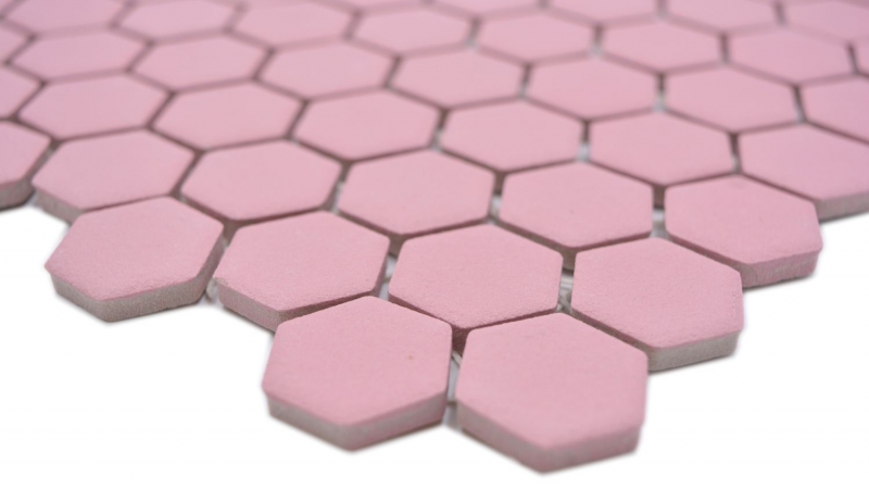 Modello a mano in ceramica esagono rosa antico R10B piatto doccia piastrella pavimento piastrella mosaico cucina bagno pavimento MOS11H-1111-R10_m
