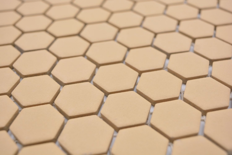 Modello a mano mosaico ceramico esagono ocra arancione R10B piatto doccia piastrella pavimento piastrella mosaico cucina bagno pavimento MOS11H-1208-R10_m