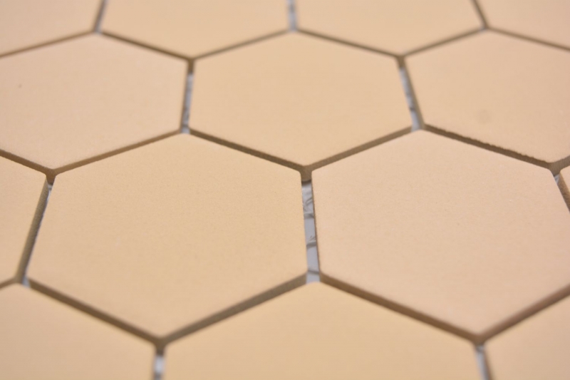 Mosaico a mano in ceramica esagono ocra arancione R10B piatto doccia piastrella pavimento piastrella mosaico cucina bagno pavimento MOS11H-0808-R10_m