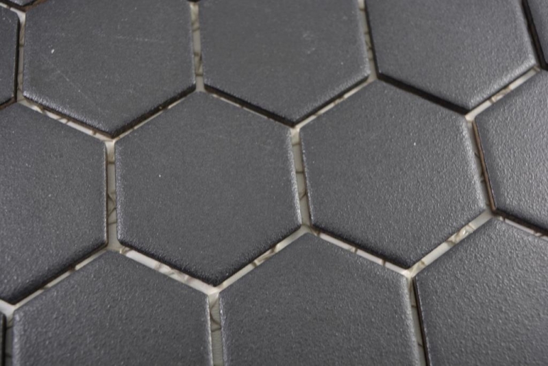 Mano modello mosaico ceramico esagono nero R10B piatto doccia pavimento piastrella mosaico piastrella cucina bagno pavimento MOS11H-0303-R10_m
