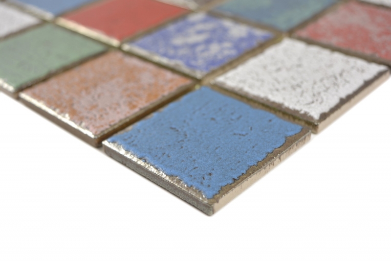 Mosaico a mano in ceramica vintage retro used look mosaico piastrelle muro backsplash cucina bagno MOS24-1234_m