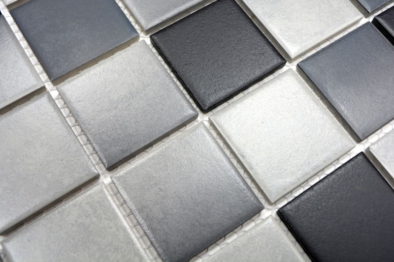 Piastrella di mosaico dipinta a mano in ceramica GREY MIX SLIPPROOF SLIPPROOF MOS16-2211-R10_m