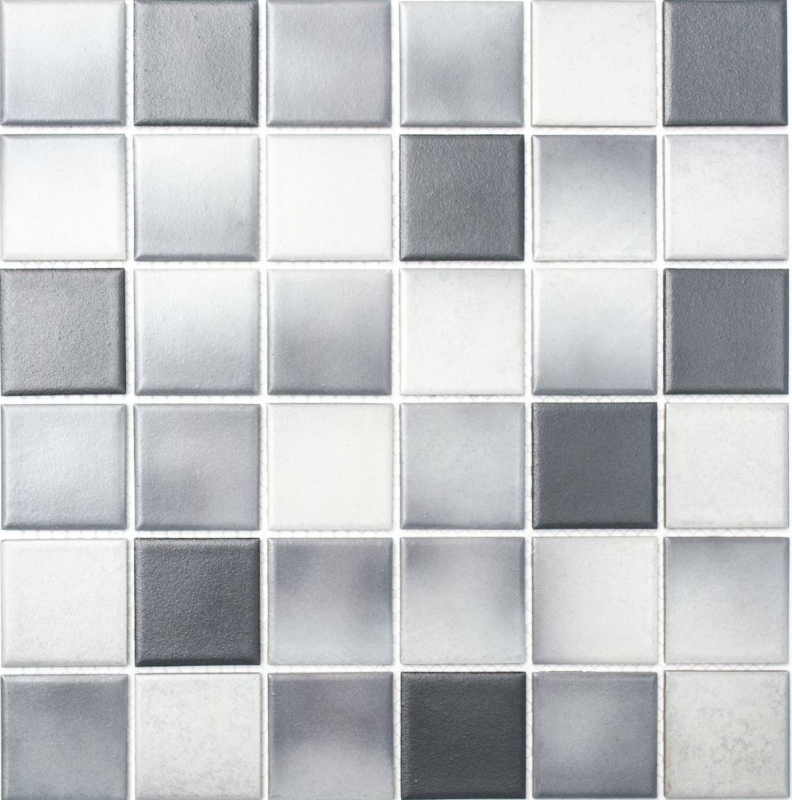 Piastrella di mosaico dipinta a mano in ceramica GREY MIX SLIPPROOF SLIPPROOF MOS16-2211-R10_m