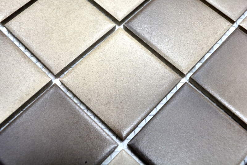 Mosaico dipinto a mano in ceramica BROWN BEIGE MIX SLIP-SIDE MOS16-1211-R10_m