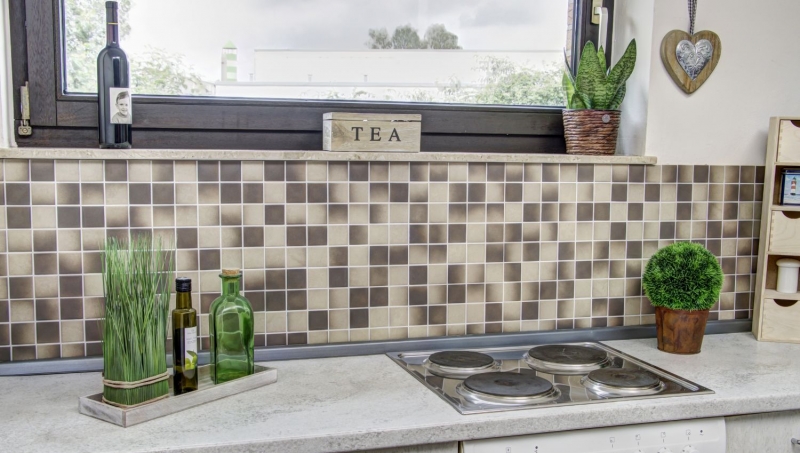 Mosaico dipinto a mano in ceramica BROWN BEIGE MIX SLIP-SIDE MOS16-1211-R10_m