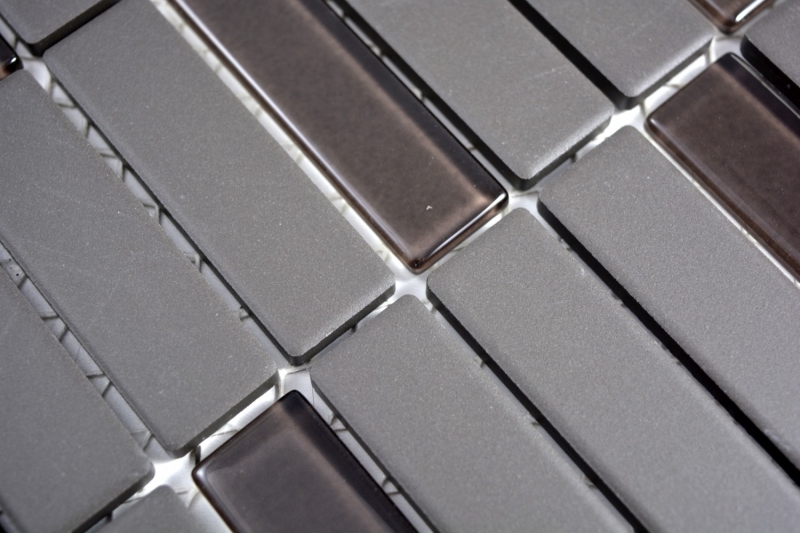 Piastrella di mosaico a mano in ceramica aste marrone non smaltato piatto doccia in vetro piastrella per pavimento MOS24-1313-R10_m