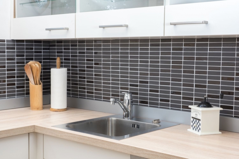 Piastrella di mosaico a mano in ceramica aste marrone non smaltato piatto doccia in vetro piastrella per pavimento MOS24-1313-R10_m