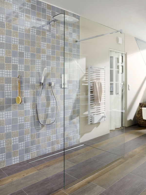Retro vintage mosaico backsplash cucina bianco blu arancione grigio MOS22B-1404_f | 10 mosaico tappetini