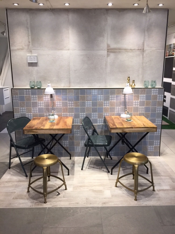 Retro vintage mosaico backsplash cucina bianco blu arancione grigio MOS22B-1404_f | 10 mosaico tappetini