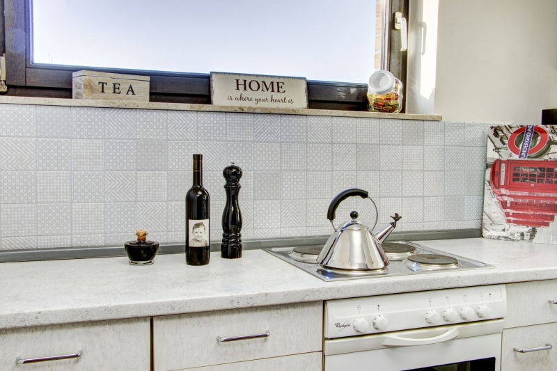 Retro vintage mosaico piastrelle backsplash cucina muro bianco Geo White MOS22B-1401_f | 10 mosaico tappetini