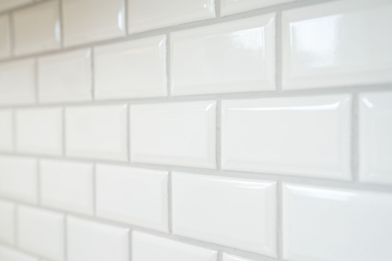 Metro Subway mosaico piastrelle ceramica BIANCO backsplash cucina muro MOS26M-0101_f | 10 mosaico tappetini