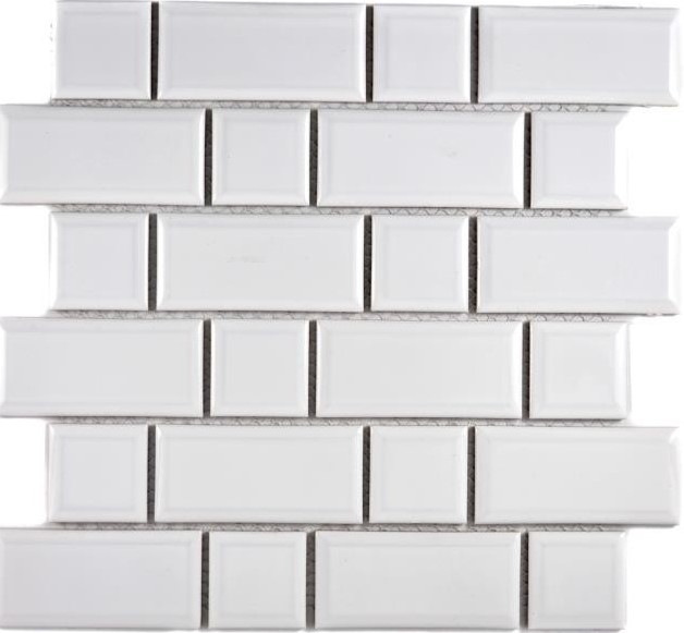 Metro Subway mosaico piastrelle ceramica bianco backsplash cucina muro MOS26WM-0101_f | 10 mosaico tappetini