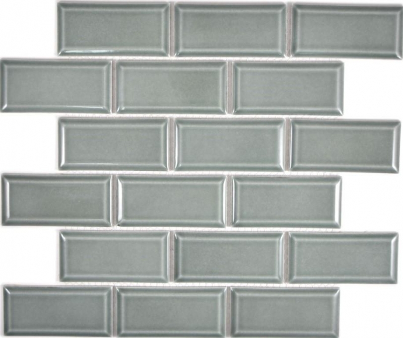 Metro Subway mosaico piastrelle ceramica grigio verde backsplash cucina muro MOS26M-0218_f | 10 mosaico tappetini