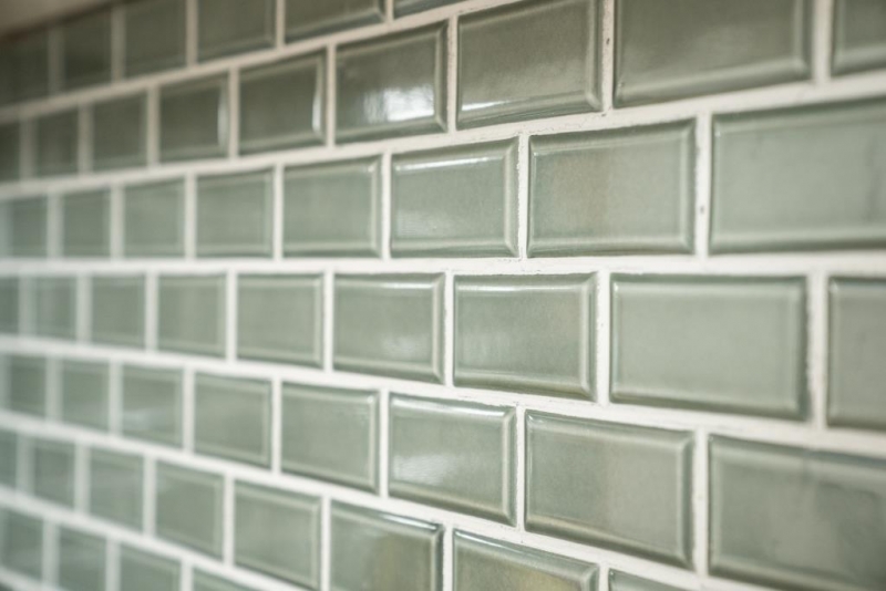 Metro Subway mosaico piastrelle ceramica grigio verde backsplash cucina muro MOS26M-0218_f | 10 mosaico tappetini
