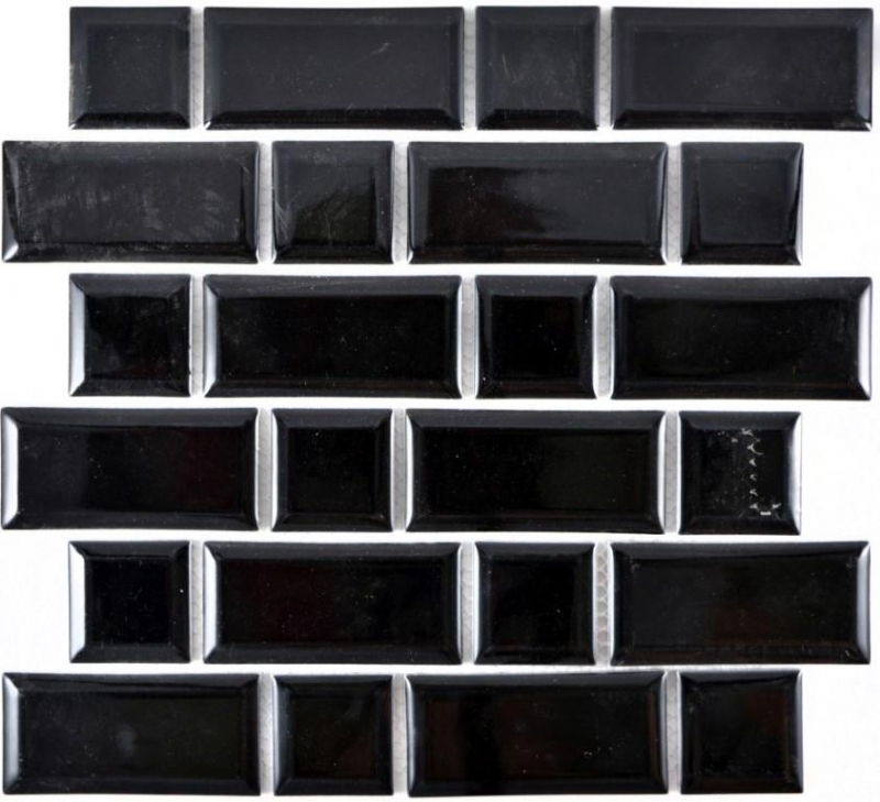 Metro Subway mosaico piastrelle ceramica nera backsplash cucina MOS26WM-0301_f | 10 mosaico tappetini