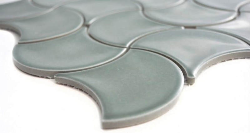Piastrella di mosaico ceramica ventilatore benzina onda lucida piastrella da parete bagno MOS13-FSW18_f | 10 tappetini a mosaico