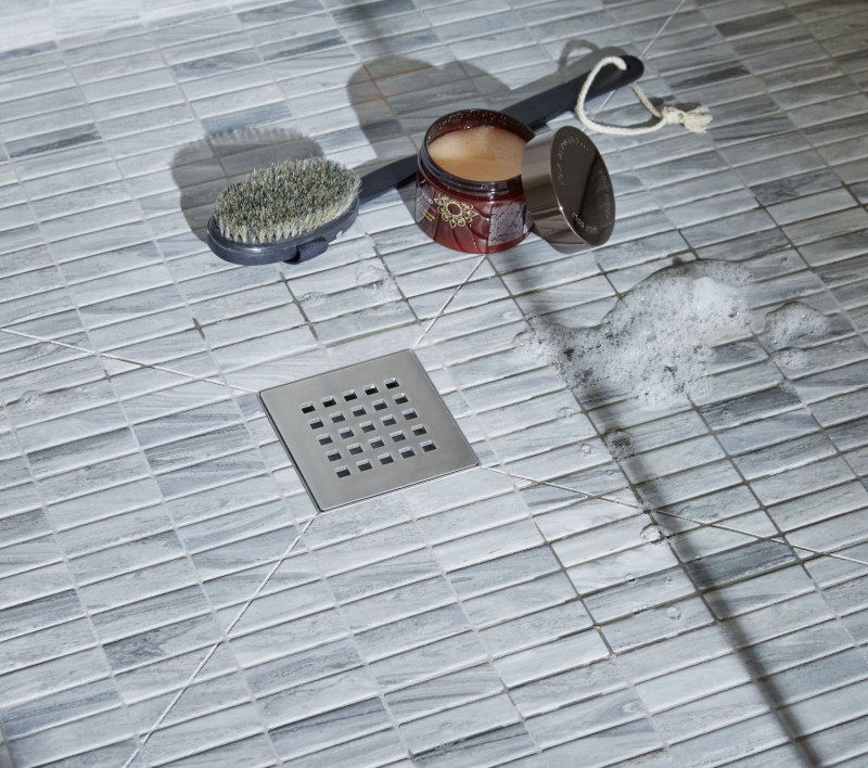 Piastrella a mosaico in ceramica tondini effetto pietra grigio piastrella da parete bagno MOS24-STSO23_f | 10 tappetini a mosaico