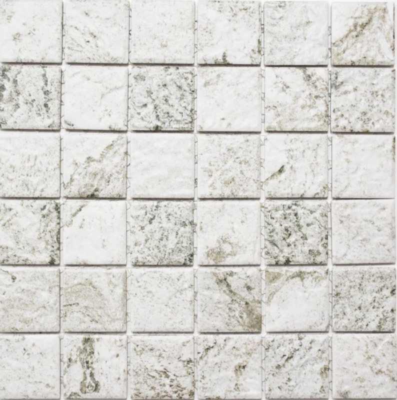 Piastrella a mosaico effetto pietra naturale grigio beige struttura backsplash MOS16-HWA4LG_f | 10 tappetini a mosaico